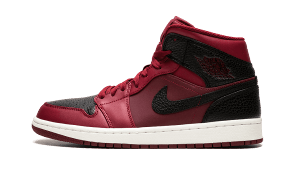 Air Jordan 1 Mid Team Röd Svart Restock
