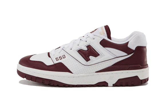 New Balance 550 Vit Vinröd Restock