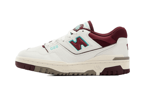 New Balance 550 Vit Vinröd Blå Restock