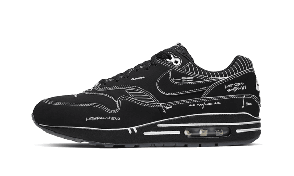 Nike Air Max 1 Skiss Till Hyllan Svart Restock