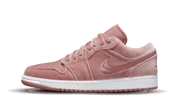 Air Jordan 1 Låg Rosa Sammetsrestock